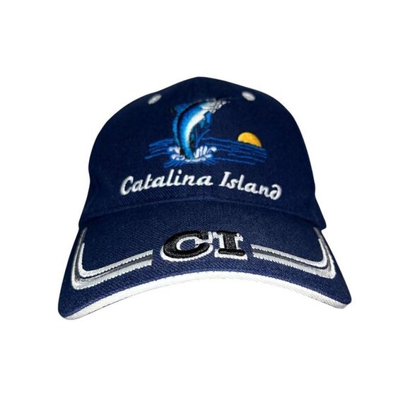 Mens Catalina Island Adjustable Baseball Cap Blue Marlin - Picture 1 of 5